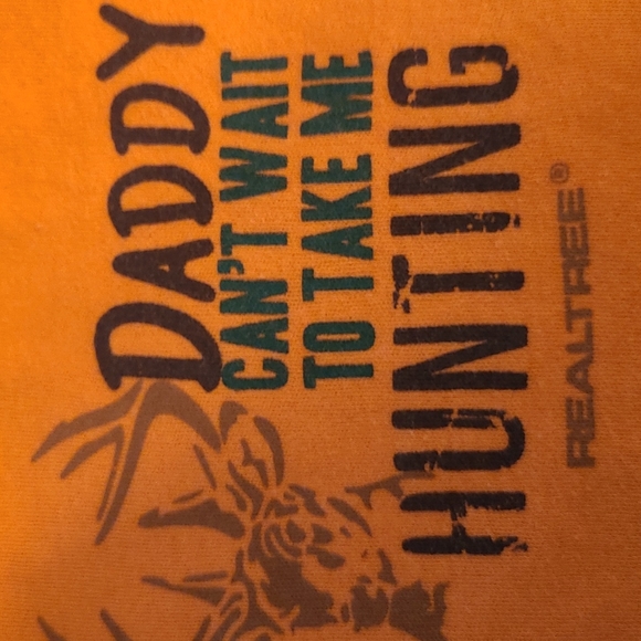 Realtree "Daddy can't wait to take me hunting" orange onesie/bodysuit - Picture 3 of 3